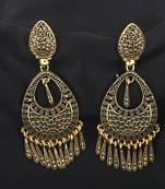 Shimmering Golden Multi Dangle Drop Earrings