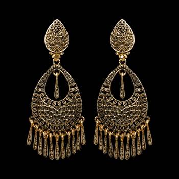Shimmering Golden Multi Dangle Drop Earrings 4