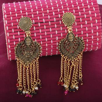 Alluring Multicolor Designer Long Tassel Earrings 2