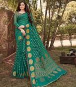 Rama Green Handloom Silk Zari Work Traditional Saree