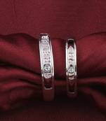 Silverplated Elegant Love  Solitaire His And Her Adjustable Proposal Diamond Couple Ring For Men And Women Jewellery