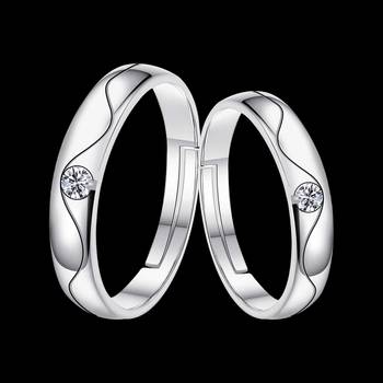 Silverplated Stylist Solitaire  His And Her Adjustable Proposal Couple Ring For Men And Women Jewellery 2