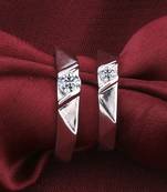 Silverplated Fashionista Solitaire  His And Her Adjustable Proposal Couple Ring For Men And Women Jewellery