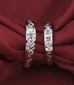 Silverplated Elegant Love  Solitaire His And Her Adjustable Proposal Diamond Couple Ring For Men And Women Jewellery
