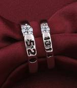 Silverplated Solitaire Ring With Diamond Love Adjustable Proposal Couple Ring For Men And Women Jewellery