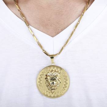 Goldplated Gorgeous Chain With Lion Pendant For Men and boy Jewellery 3