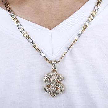 SilverPlated Attractive Figaro Chain With Doller Design pendant With Diamond Studded For Men and boy Jewellery 3