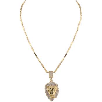 SilverPlated Designer Classic Chain With Lion Design Square pendant With Diamond Studded For Men and boy Jewellery 2
