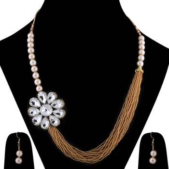 Gold Plated Traditional Multi Layer Golden Pearl Mala Set For Women And Girls 2