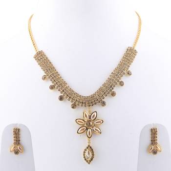 Goldplated Designer Traditional Diamond  Necklace For Women Jewellery 3