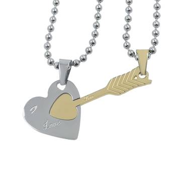 Saizen Couple Cupid Arrow Heart Sterling Pendant Locket With Chain Clavicle Unique Luxury Love Gift 1