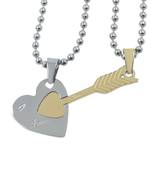 Saizen Couple Cupid Arrow Heart Sterling Pendant Locket With Chain Clavicle Unique Luxury Love Gift