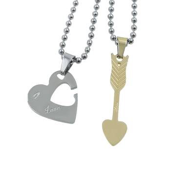 Saizen Couple Cupid Arrow Heart Sterling Pendant Locket With Chain Clavicle Unique Luxury Love Gift 2