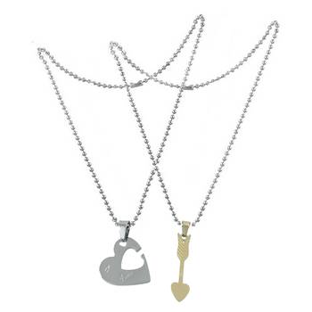 Saizen Couple Cupid Arrow Heart Sterling Pendant Locket With Chain Clavicle Unique Luxury Love Gift 3