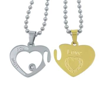 Saizen Stainless Steel Dual Heart Shape Locket Pendant With Chain For Girls And Boys Gift For Valentine 2
