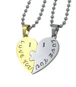 Saizen I Love With Broken Hearth Valentine Special Necklace Pendant With Chain For Couple