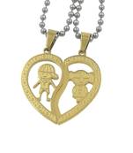Saizen Stainless Steel Hearth Shape Girl & Boy Valentine Locket With Chain For Couple Valentine Day Gift
