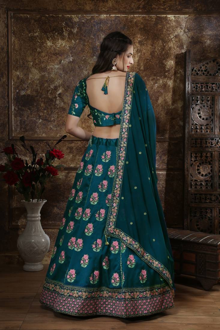 Black Heavy Embroidered Work Unstitched Lehenga Choli With Blouse