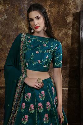 Black Heavy Embroidered Work Unstitched Lehenga Choli With Blouse 3