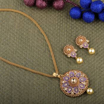 Goldplated Traditional Necklace Pendant  Set  For Women Jewellery 1