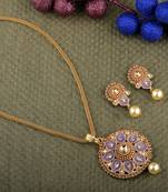 Goldplated Traditional Necklace Pendant  Set  For Women Jewellery