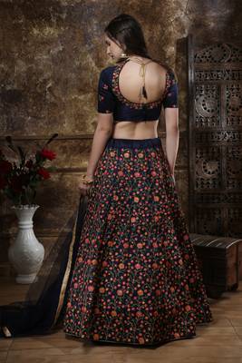 Green Heavy Embroidered Work Unstitched Lehenga Choli With Blouse 2