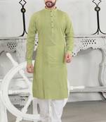 Green Stylish And Fancy Pleats Kurta Set