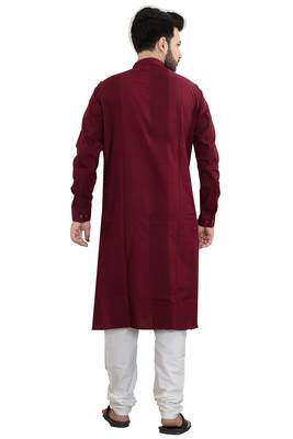 Maroon Stylish And Fancy Pleats Kurta Set 2