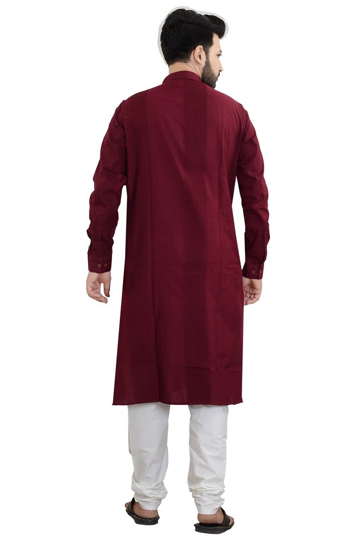 Maroon Stylish And Fancy Pleats Kurta Set