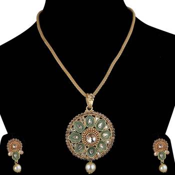 Goldplated Traditional Necklace Pendant  Set  For Women Jewellery 2