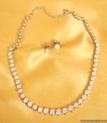 Single Line Diamond Look Solitaire Necklace