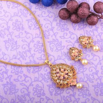 Goldplated Traditional Necklace Pendant  Set  For Women Jewellery 1