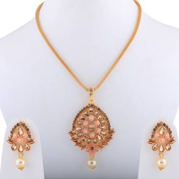 Goldplated Traditional Necklace Pendant  Set  For Women Jewellery 3