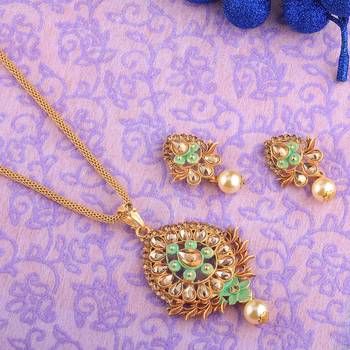 Exclusive Goldplated Traditional Necklace Pendant  Set  For Women Jewellery 1