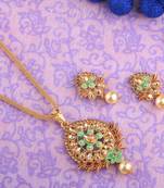 Exclusive Goldplated Traditional Necklace Pendant  Set  For Women Jewellery