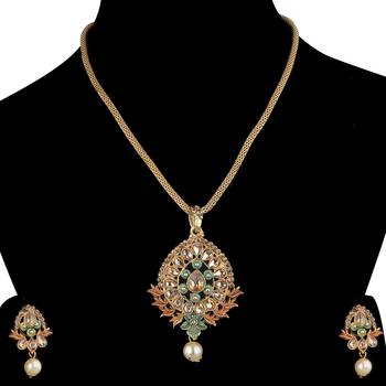 Exclusive Goldplated Traditional Necklace Pendant  Set  For Women Jewellery 2