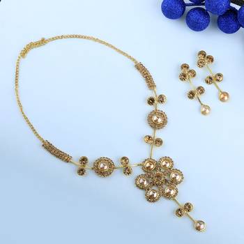 Traditional Goldplated Party Wear Necklace Set  For Women And Girls 1