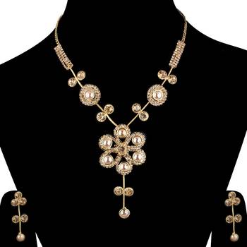 Traditional Goldplated Party Wear Necklace Set  For Women And Girls 2