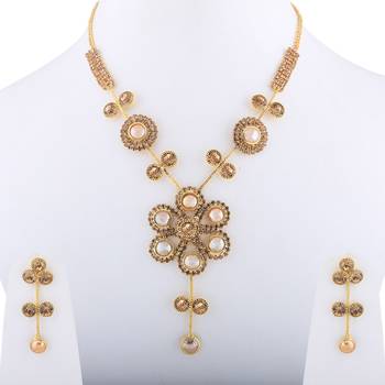 Traditional Goldplated Party Wear Necklace Set  For Women And Girls 3