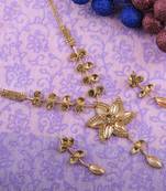 Goldplated Traditional Golden Diamond Necklace Set  For Women Jewellery