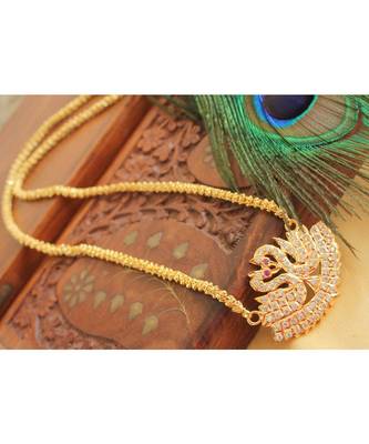 Beautiful Cz White Peacock Designer Chain 1