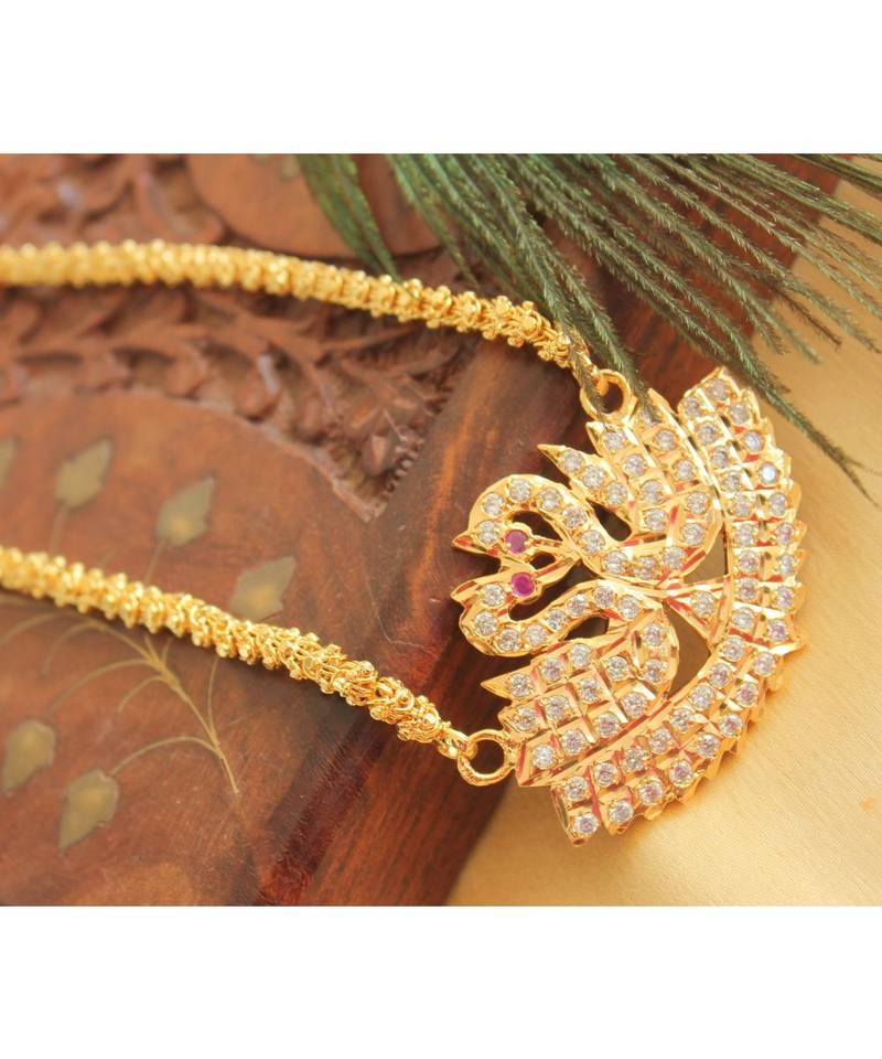 Beautiful Cz White Peacock Designer Chain