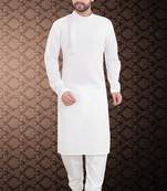 White Stylish And Fancy Chikkankari Kurta Pyjama Set