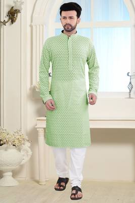 Green Stylish And Fancy Embroidery Kurta 1