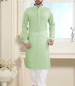 Green Stylish And Fancy Embroidery Kurta