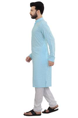 Blue Stylish And Fancy Embroidery Kurta 3