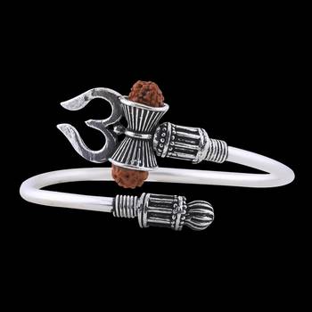 Adjustable  Trishul Damroo Rudraksha Bahubali Kada Bracelet Mahakal For Men Boys Girls 3