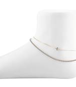 Gold Plated Diamond Layer Charm Anklet For Girl Women