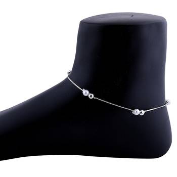 Delicate Silver Plated Pearl Anklet For Women Girl 2