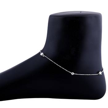 Delicated Star Bead Silver Plated Anklet For Women Girl. 2